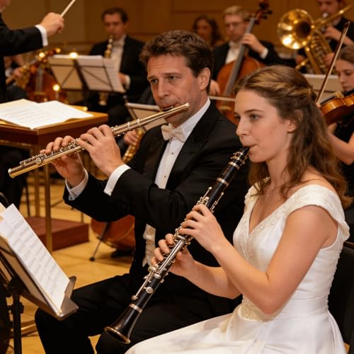 Foyarinal Bb Flat Clarinet for Beginner, Ebonite 17 Keys Clarinet - Includes reeds, mouthpiece, cork grease, gloves, cleaning cloth, hard case, stand. Suitable for Woodwind Instruments Students