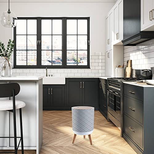 Qor88Njog Trash Can With Lid Joystick Seamless Gamepad Video Game Controller Texture Wood Small Garbage Bin Waste Bin For Kitchen Bathroom Bedroom Press Cover Wastebasket 7L/1.8 Gallon #TOP5