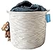 Cotton Rope Basket (Natural) - Blanket Basket, Storage for Baby Toys, Pillows, Towels, Laundry, Nursery Hamper/Organizer - Large 17"x15" Round Woven Baskets with Handles - Living Room Decor