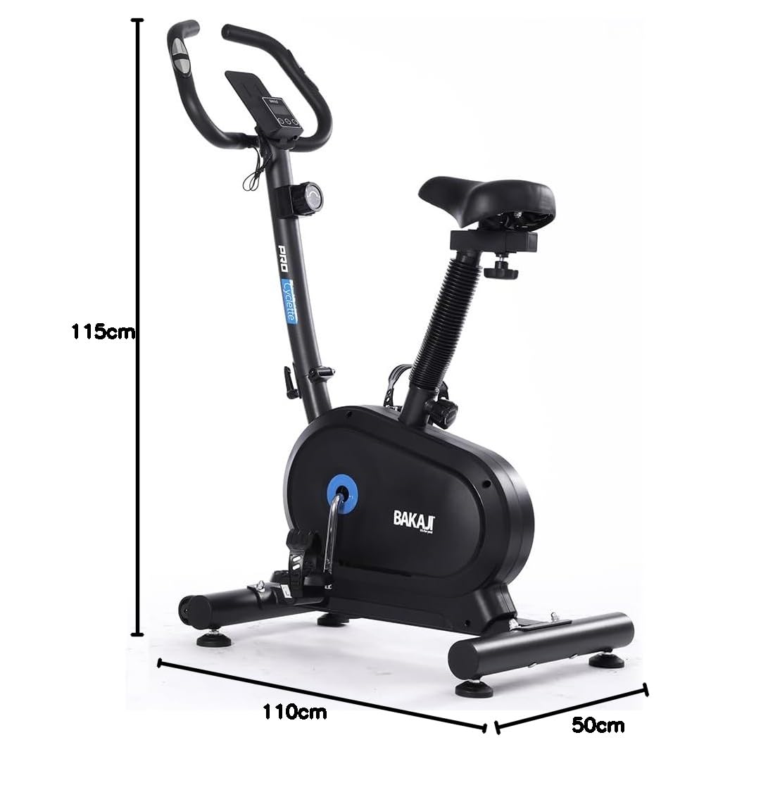 BAKAJI Cyclette da Casa con Display LCD e 8 Livelli di Resistenza, Spinning Bike Fitness per Allenamento Cardio, Gambe, Pancia, Fianchi con Sediolino Imbottito Regolabile