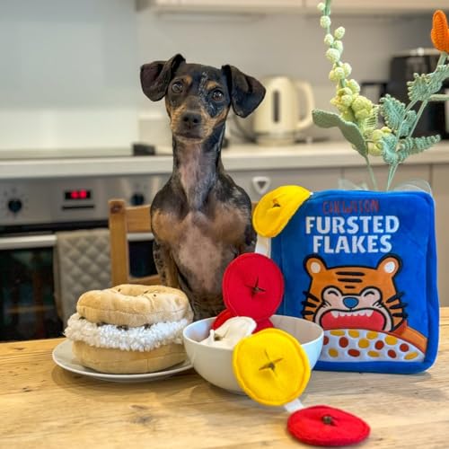 CHEWFFON Hund Plüsch Quietschspielzeug Interaktives Bagel Form Welpen Schnüffelspielzeug Niedlich Hund Puzzle Anreicherung Spielzeug Leckerli Puzzle für Kleine und Mittlere Hunde