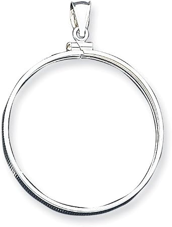 Goldia Sterling Silver 38.2 X 2.8mm Plain Coin Bezel Pendant