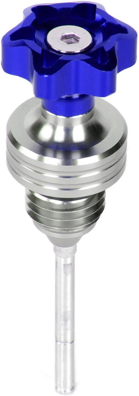 Dirt Bike Dipstick, CNC Alloy Pit Bike Engine Oil Dipstick for CRF50 CRF70 KLX110 Z50 Z50J SSR 110cc Engine 125cc 150cc Dirt Bike Engine taotao ATV (Blue)