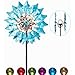 SteadyDoggie Sports & Outdoors Solar Wind Spinner New Azure 75in Multi-Color Seasonal LED Lighting Solar Powered Glass Ball with Kinetic Wind Spinner Dual Direction for Patio Lawn & Garden