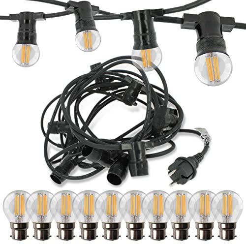 Guirlande lumineuse IP44 extérieur et intérieur 10 culots B22