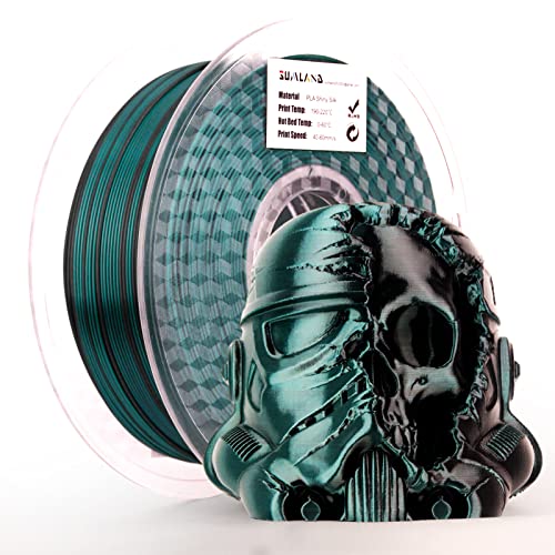 SUMLAND Silk PLA Filament 1.75mm, Black Green Dual Color, 1KG/2.2lb