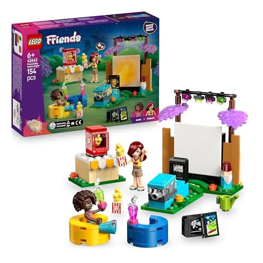 LEGO Friends Friendship Movie Night Toy for 6+ Year Old Girls - incl. 2 Mini Dolls, a Screen and a Light Brick Projector - Creative Building Set - 42642