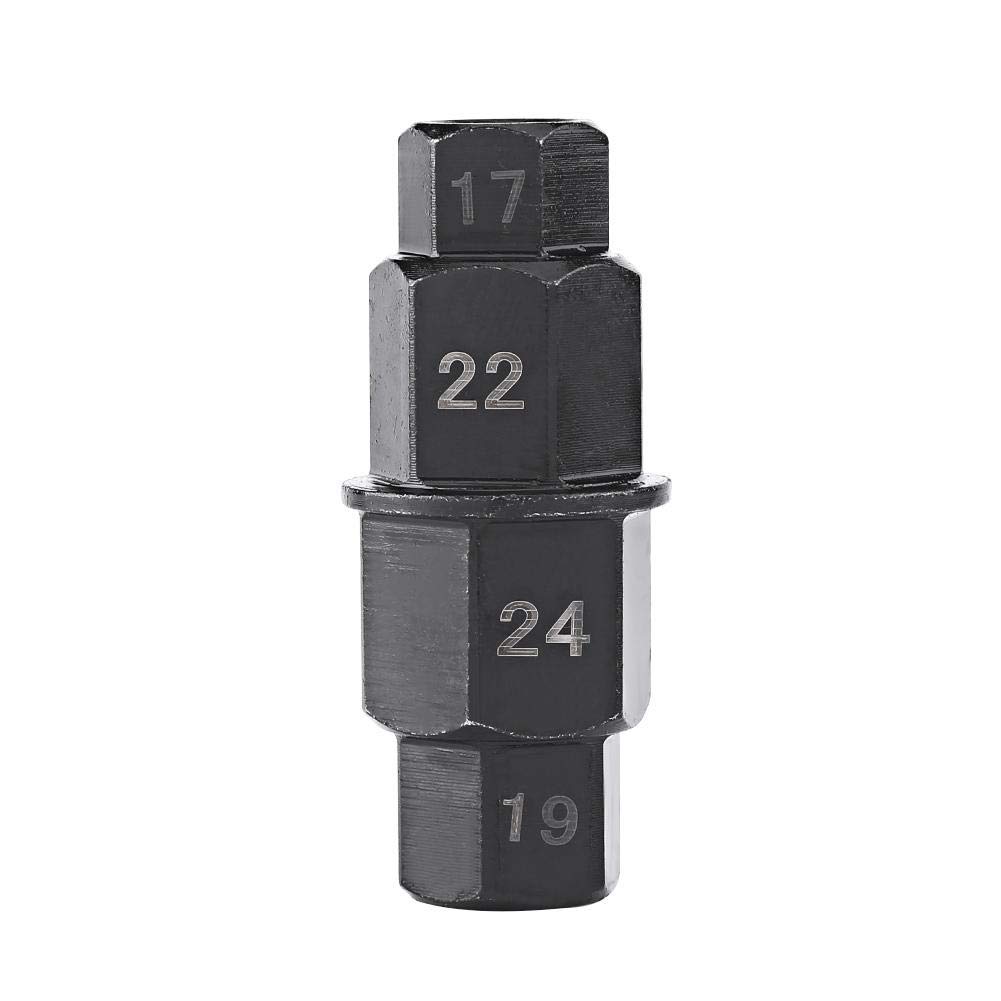 Strumento per Rimozione Assale Anteriore Moto, Adatto per Assi da 17/19/22/24 mm, Metallo Nero