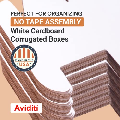Aviditi Binbin49 Corrugated Open Top Bin Box, 9" Length X 4" Width X 4-1/2" Height, Oyster White (Case Of 50) #TOP2