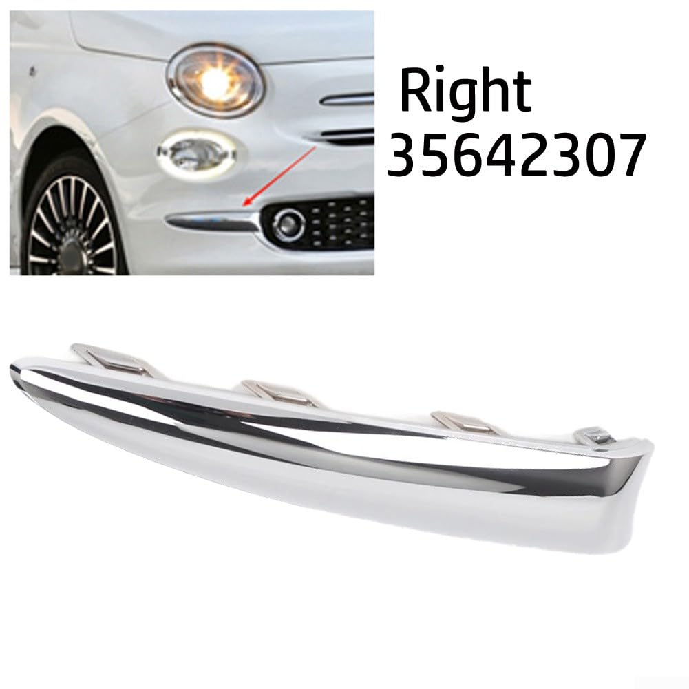 Modanatura paraurti anteriore cromata lato destro Compatibile Fiat 500 2016 2020