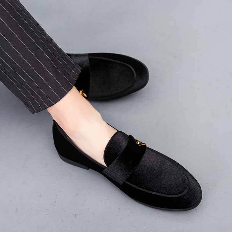 Men's Luxury Penny Loafer Slip-On Velvet Shoes Suede Dancing Party Wedding Dress Shoes Daily Boats Prom Size 38-473