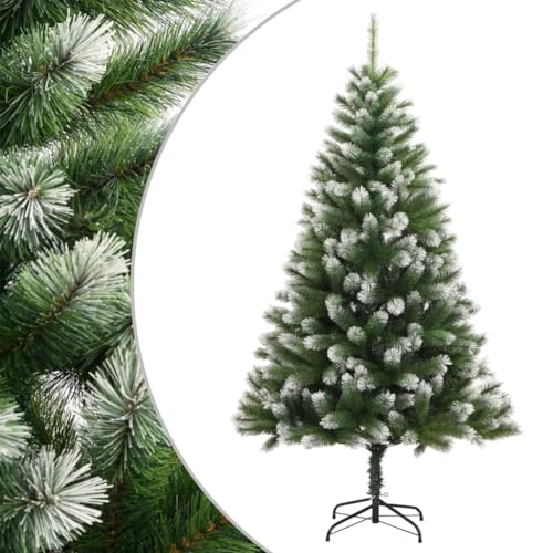 Árbol de Navidad con nieve flocada artificial de 150 cm y estructura robusta 2