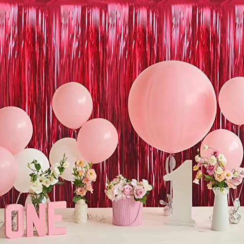 image for GOER 3.2 ft x 9.8 ft Metallic Tinsel Foil Fringe Curtains Party Photo 