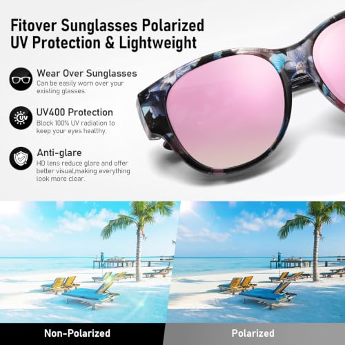 Image of HAOLOTA Fit Over Glasses Sunglasses for Women Polarized