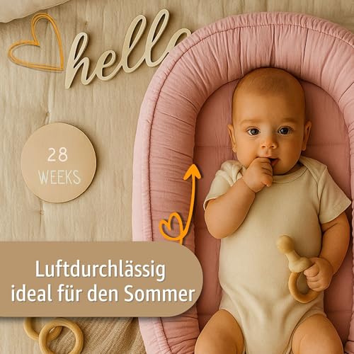 Miniatura 3 de Muselina Nido Bebé Recién Nacido 90x50 Cm - Capullo De Colecho Reductor Cuna Algodón Cuco Ideal Para Góndola Moisés Y Viaje Perfecto Para Niños Y Niñas Gris