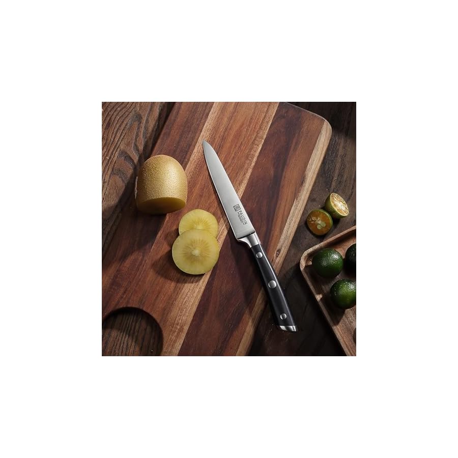 PAUDIN Utility Knife, Switzer Chefs Knife 5 Inch, Ultra Sharp High Carbon Stainless Steel Paring Knife, Multipurpose Kitchen Knife for Fruit and Vegetable Cutting with ABS Handle, Premium Gift Box