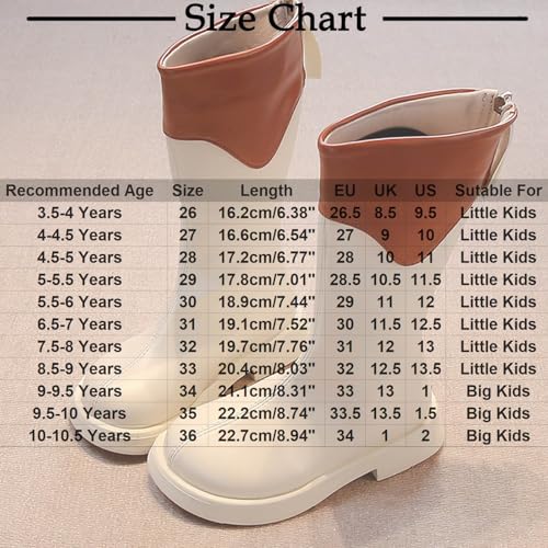 Boots for Girl,Girls Round Toe Back Zipper Knee High Riding Boots Chunky Heels Slip On Winter Fashion Shoes for Little Kid Big Kids Toddler3