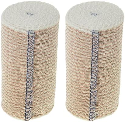 Dealmed 4" Elastic Bandage Wrap with Self-Closure – 2 Elastic Bandages, 5 Yards Stretched Compression Bandage Wrap, Wound Care Product for First Aid Kit and Medical Facilities