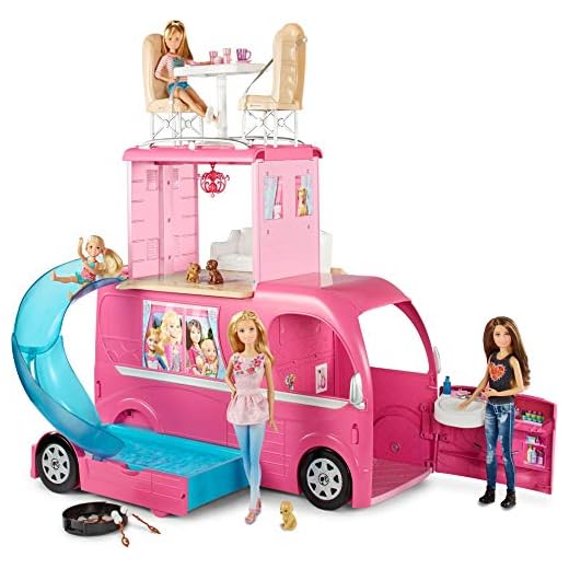 Barbie Pop-Up Camper Transforms into 3-Story Play Set with Pool!