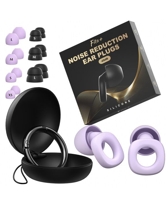 Fita+ Soft Reusable Ear Plugs for Noise Reduction up to 33dB, 7 Pairs XS/S/M/L, Soft Silicone Ear Plugs for Sleeping, Noise Cancelling for Work, Focus