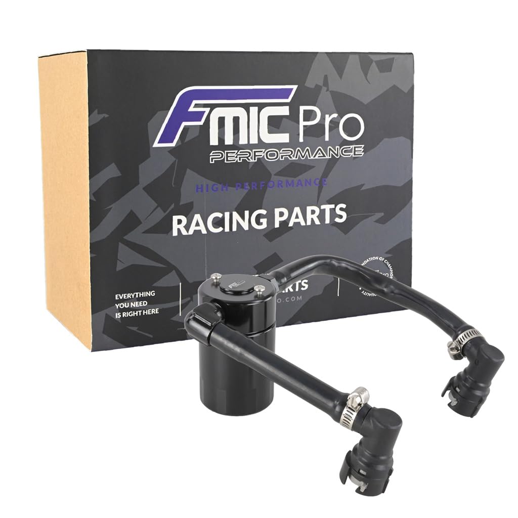 FMIC EU Oil Catch Tank FMIC.Pro pour Ford Mustang GT Bullitt Mach 1 5.0 V8 2018-2023 Haute Qualité Oil Catch Réservoir Séparateur d'huile en aluminium pour tuning Moteur Réduit l'huile dans le système