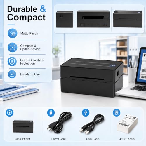 Thermal Shipping Label Printer 4x6 Bluetooth Label Maker for Small Business - image 7