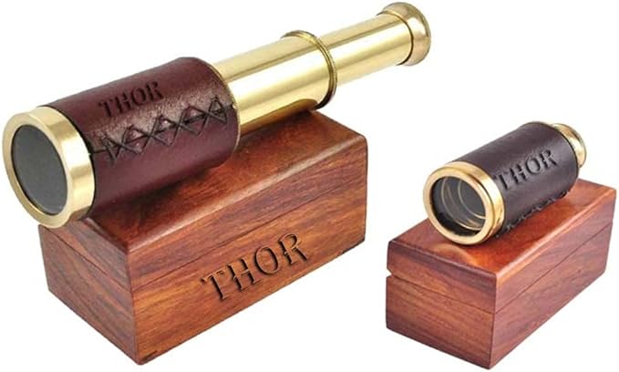 Telescopio de mano antiguo marino de latón de 6 pulgadas miniatura 3