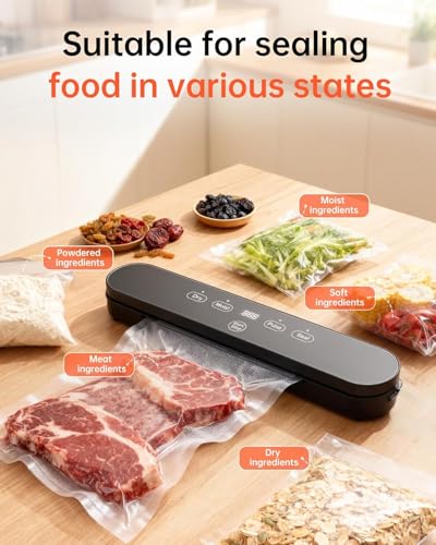 75kPa Vacuum Sealer Machine Compact Vacuum Sealer for Food 4 in 1 Food Sealer Digital Time - image 5