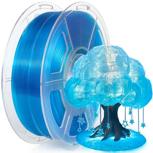 Image of iSANMATE Rapid Clear PLA Filament 1.75mm, 3D Printer Filament Transparent Filament Sky Blue, Fast Printing Speed PLA, Dimensional Accuracy ±0.02mm, 1kg Spool