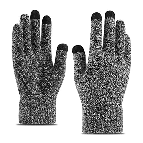 TSHAOUN Guantes de Pantalla Táctil a Prueba de Viento al Aire Libre,Guantes de Invierno,Guantes para Correr,Guantes tactiles movil Smartphone,Jardinería Camping y Otros Deportes al Aire Libre (Gris)