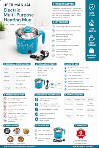 Image of Electric Mini Cooking Pot with Glass Lid & Handle, Multi-Purpose Portable Electric Kettle for Boiling Noodles Soup Milk Tea Eggs, Compact Travel Hot Pot for Home Hostel Office Use (1pcs)