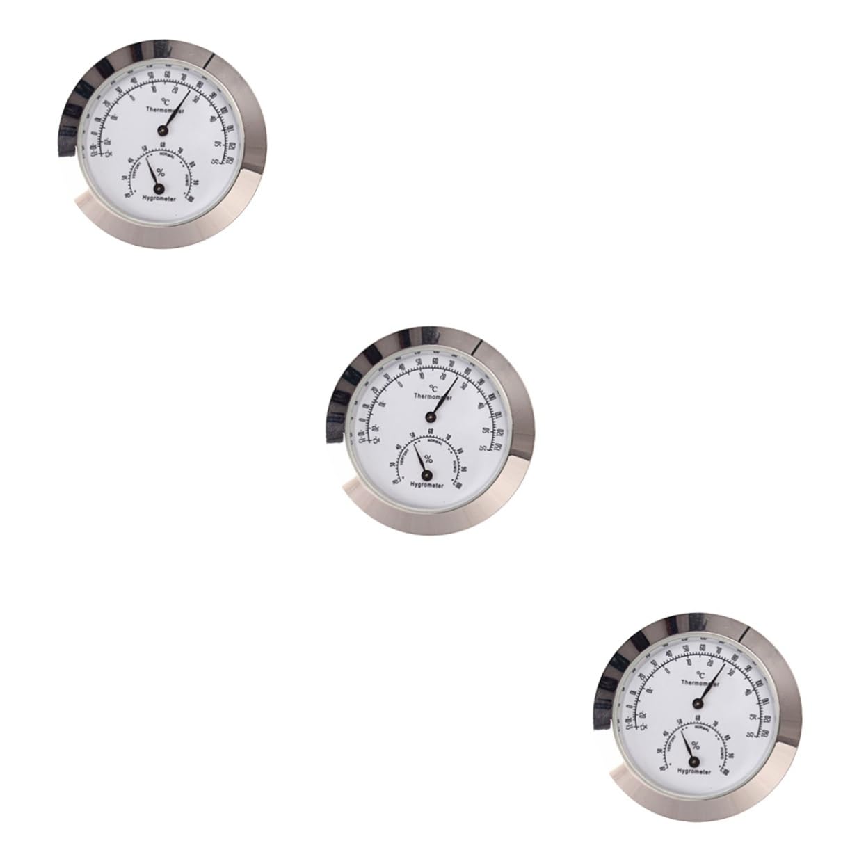 3 Piezas medidor de temperatura de violín fahrenheit termometro hygrometer thermometer temperatura termómetro medidor de humedad de violín higrómetro de violín Silver