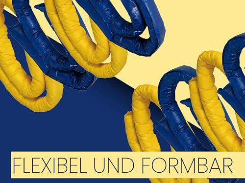 AMF Life Longier-Hilfe für Pferde, blau & gelb, 4 STK., 1,8m lang, Pferdeausbildung, Richtläufer, Bodenarbeitshindernis, Hindernis-Stangen