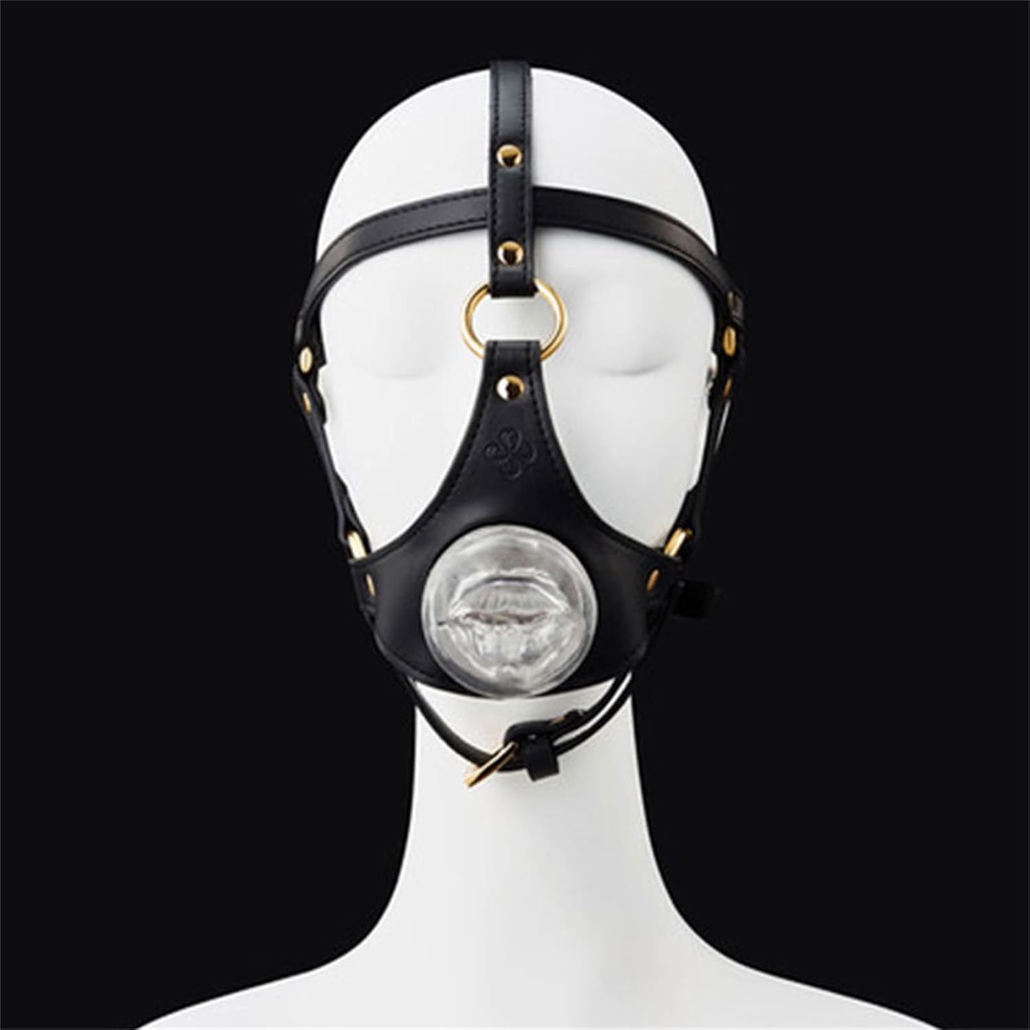 Sexy Leather Headgear SM Master and Servant Role Play Flirting Adult Products Removable Transparent Soft Silicone Mouth Gag
