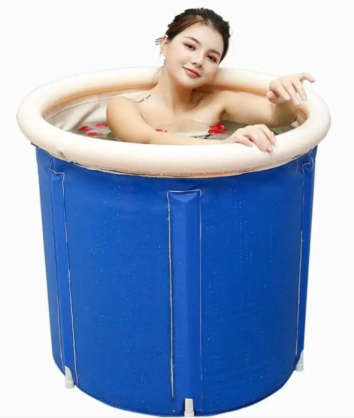 QWORK® Baignoire Pliable pour Douche, Baignoire Autoportante Gonflable