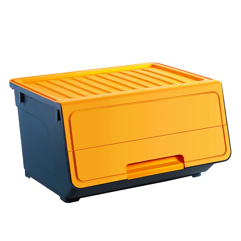 Boîte de rangement en plastique avec roues et couvercle pour l'organisation du garage