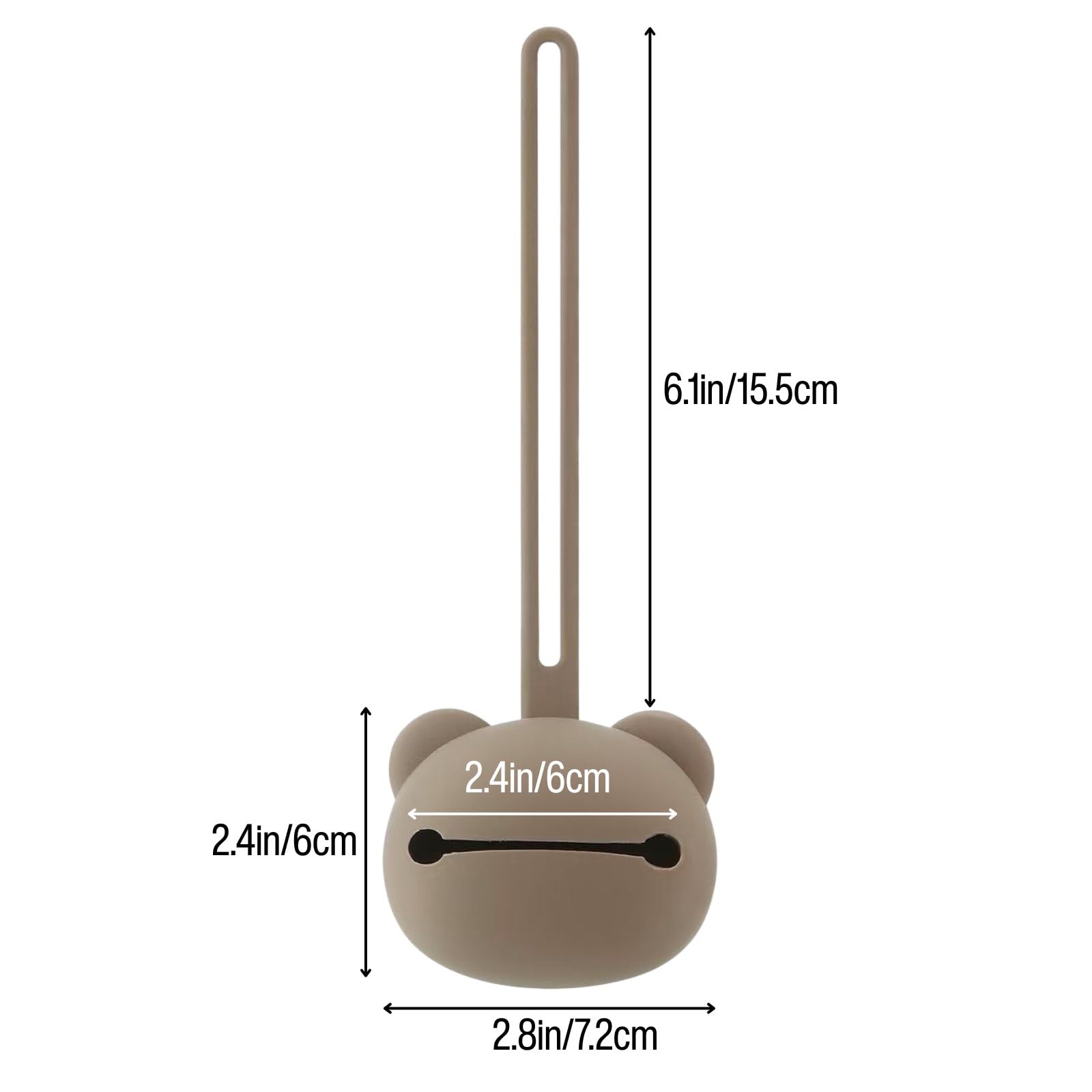 PandaEar Boîtes à Sucettes en Silicone Lot de 2, Étui Rangement Forme d'Ours avec Sangle Voyage