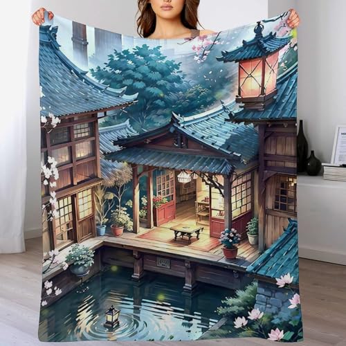 Flannel couvertures de canapé chaudes 180x200 style japonais - 2