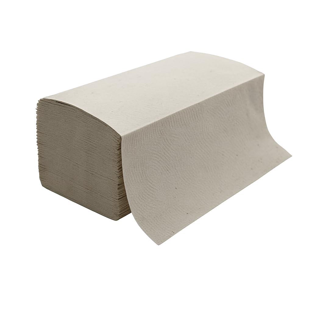 Papierhandtücher 25x23 cm V-Falz – 5000 Stück | 1-lagige Falthandtücher aus Recyclingpapier | Einweg Papierhandtücher für Spender | Großpackung für Büro, Werkstatt & Gastronomie – Enpack Pakla