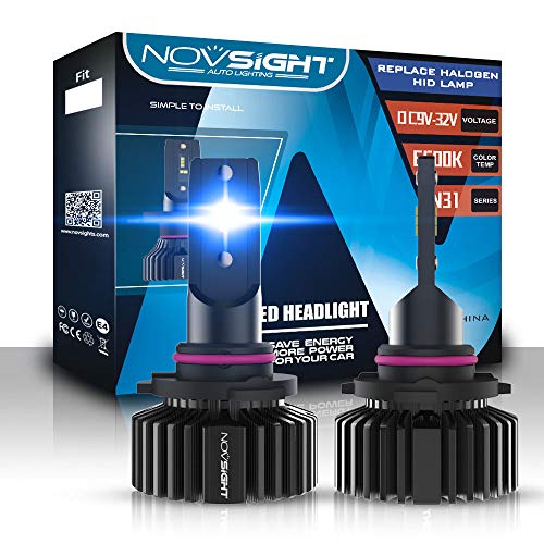 Novsight 9006 50W 10000LM Bright Cool White Car LED Bulbs SEOUL-CSP Chips All-in-One Conversion Kits