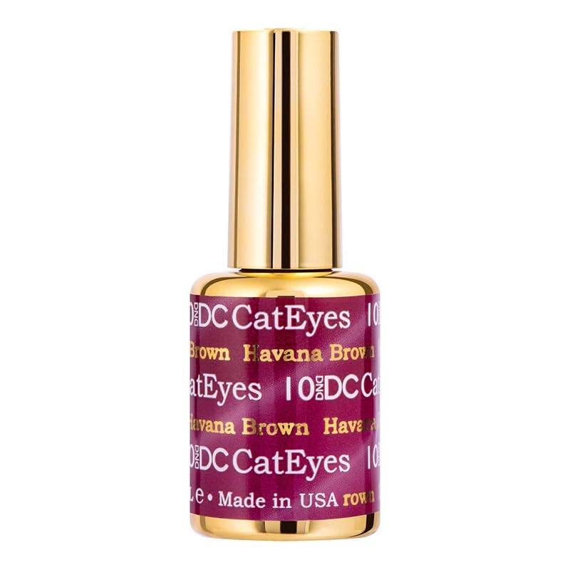 Esmalte de uñas en gel DC 3D Cat Eyes DND #10 Havana Brown 0.6 oz