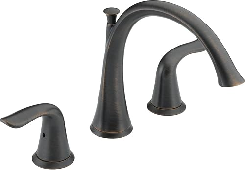 Miniatura 4 de Delta Faucet Lahara - Grifo de bañera romano de 2 manijas, grifo de bañera de níquel cepillado, grifo de bañera romana, grifo de bañera Delta Roman,
