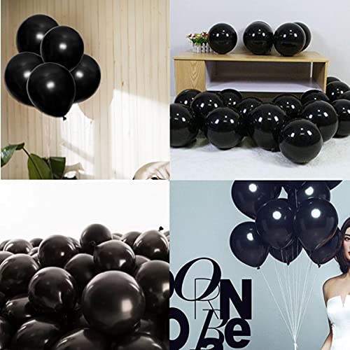 Image of 5 inch Black Party Balloons, 100 pcs Mini Thick Latex Balloons for Birthday Wedding Baby Shower Decorations(Black)