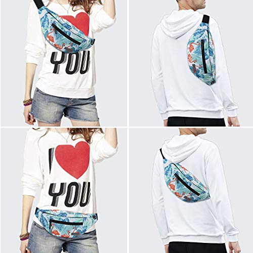 Image of Large Fanny Pack Belt Bag with Headphone Jack and 4-Zipper Pockets Adjustable Straps Waist Pack Bag for Men Women