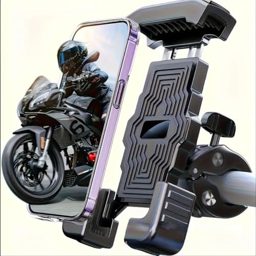 WENINETIES Handyhalter Motorrad für Harley Davidson V-Rod 2002-2020, 360°Drehbarem Motorrad Handyhalterung Anti Rutsch Anti Shake Schnelle Montage und Demontiert Am Lenker,Black
