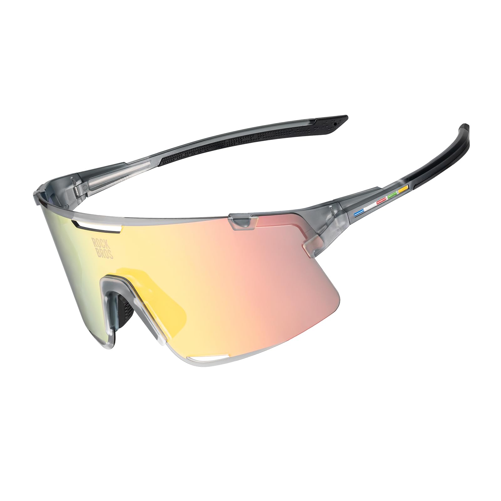 ROCKBROS Road to Sky Occhiali Fotocromatici Ciclismo, Occhiali da Sole Sportivi Uomo Donna, Protezione UV400, Antivento, Adatto per Bici Corsa, MTB, Pesca, Running, Rosa/Viola
