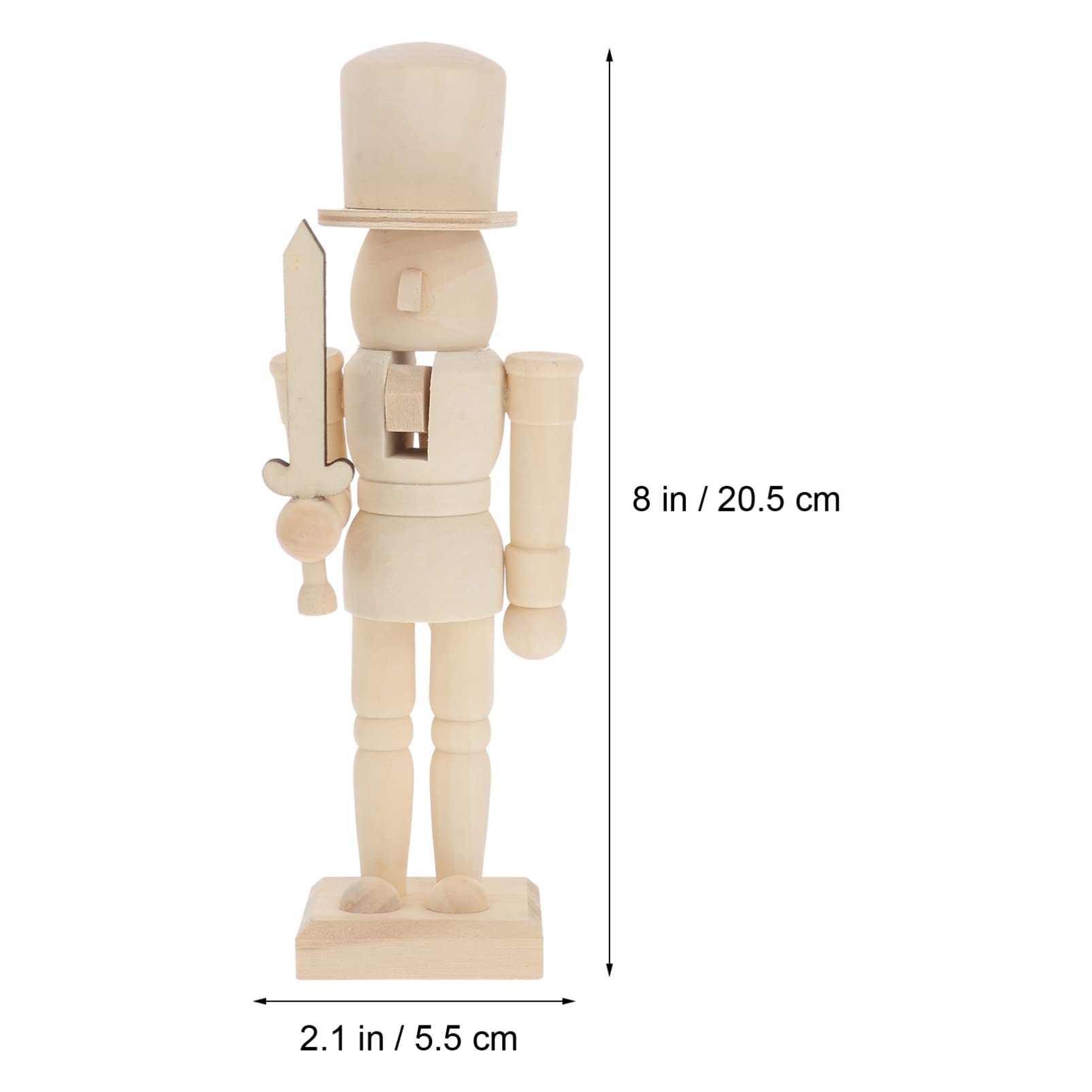 Veemoon Weihnachten Holz Unlackiert Mini Holzfiguren DIY Blank Unlackiert Nussknacker Marionette Walnuss Soldat Ornament Dekoration