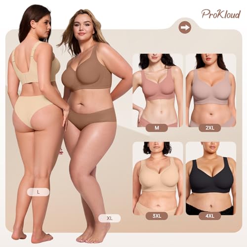 Image of ProKloud Jelly Bras for Women No Underwire Wireless Bra with Support and Lift Full Coverage Plus Size Comfy Seamless Bra