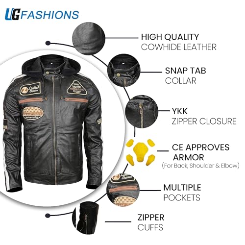 Image of Men Premium Distressed Brown Padded Armored Cowhide Leather Coat | Vintage Cafe Racer Protective Moto Jacket