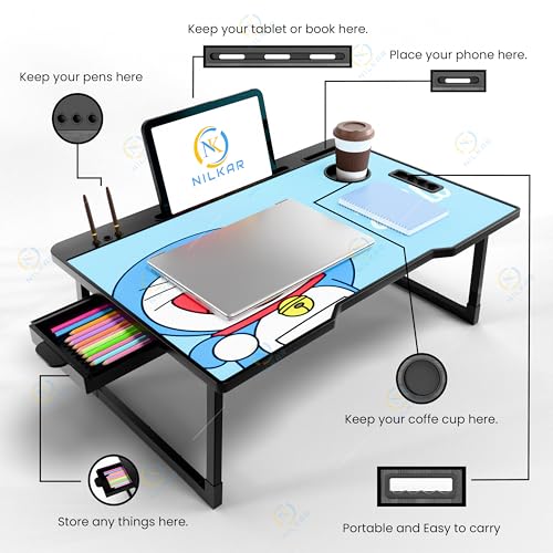 Image of Study Table Bed Table Premium Laptop Table /Foldable and Portable Wooden /Writing Desk for Office /Home /School (COTTED DRMS)